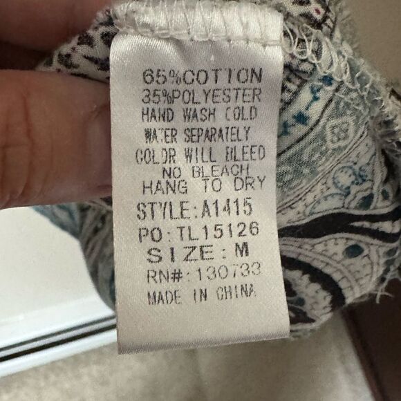 Umgee Printed Boho Flowy Tie Back Dress Size Medium - Picture 11 of 11